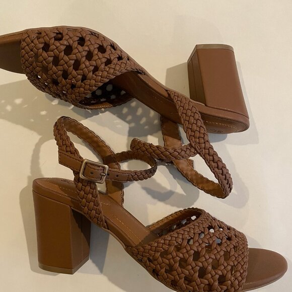 Macys,Style & Co Women's Porterr Dress Sandals,brown,bison,woven - Picture 1 of 13
